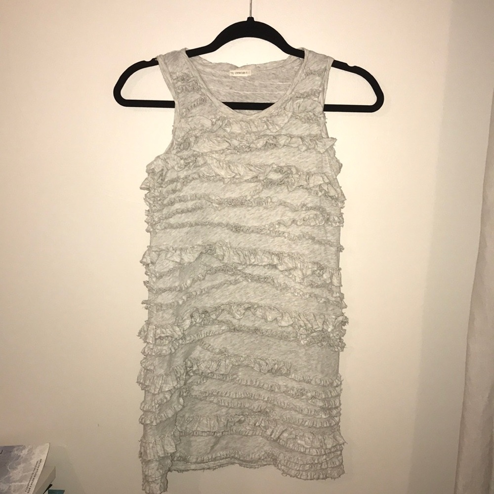 Crewcuts/JCrew gray ruffle dress